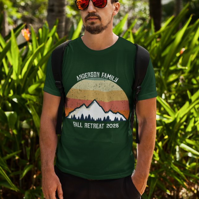 Custom Sunset Fall Family Reunion Green Mountain T-Shirt (Creator Uploaded)
