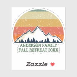 Custom Sunset Fall Retreat Mountain Hiking Trip Sticker