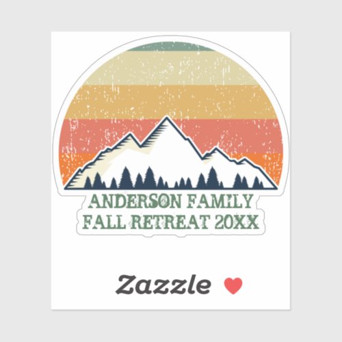 Custom Sunset Fall Retreat Mountain Hiking Trip Sticker