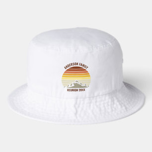 Custom Sunset Mountain Family Reunion Bucket Hat