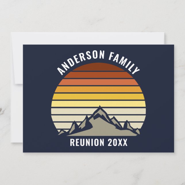 Custom Sunset Mountain Family Reunion Party Invitation (Front)