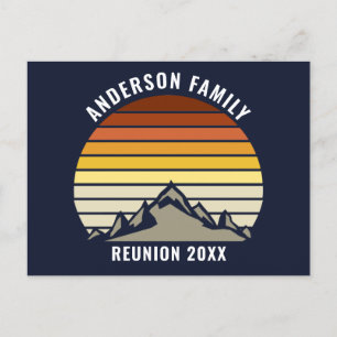 Custom Sunset Mountain Family Reunion Party Postcard
