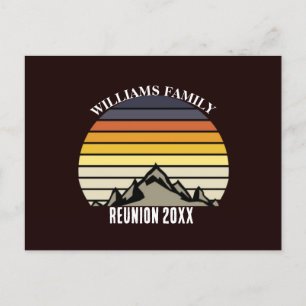 Custom Sunset Mountain Family Reunion Party Postcard