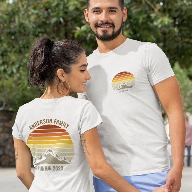 Custom Sunset Mountains Road Trip Pocket & Back T-Shirt (Creator Uploaded)