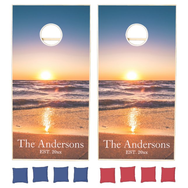 Custom sunset photo cornhole set (Set)