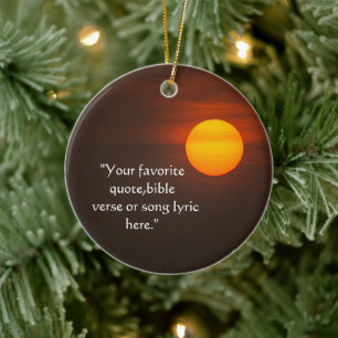 Custom Sunset Photo Template Ceramic Ornament