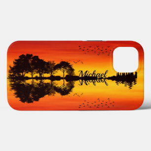 Custom Sunset Reflection Landscape with Name iPhone 13 Case