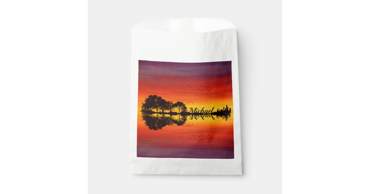 Custom Sunset Reflection Landscape with Name Favor Bag | Zazzle