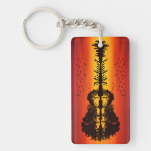 Custom Sunset Reflection Landscape with Name Keychain