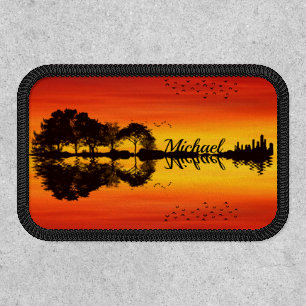 Custom Sunset Reflection Landscape with Name Patch