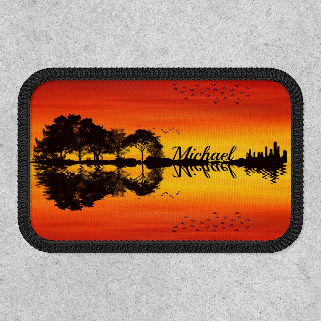Custom Sunset Reflection Landscape with Name Patch (Front)