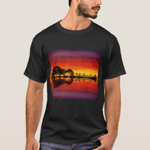 Custom Sunset Reflection Landscape with Name T-Shirt