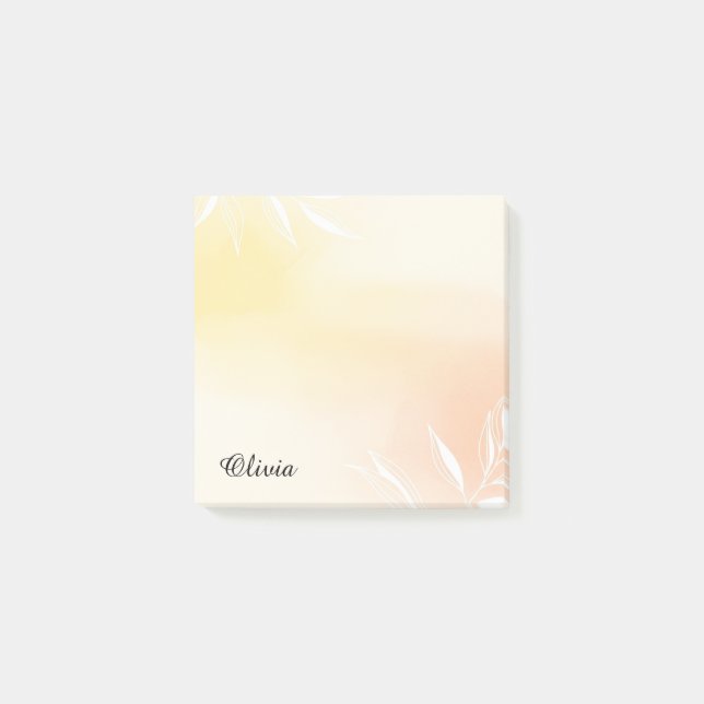 Custom Sunset Watercolor Gradient Sticky Notes (Front)