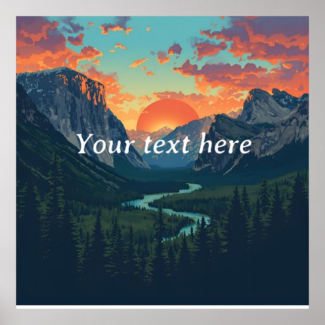 Custom Sunset Wilderness Print – Personalized Nat (Front)