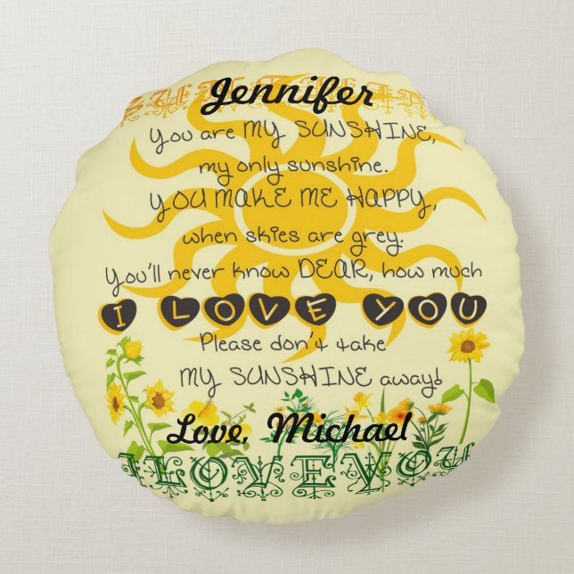 Custom Sunshine Pillow (Back)