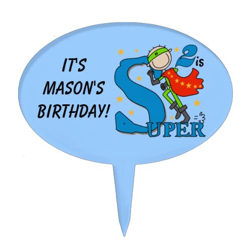 Custom Super Boy 2nd Birthday Cake Topper