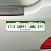 Custom Super-wide Colorado License Plate Bumper Sticker (On Car)