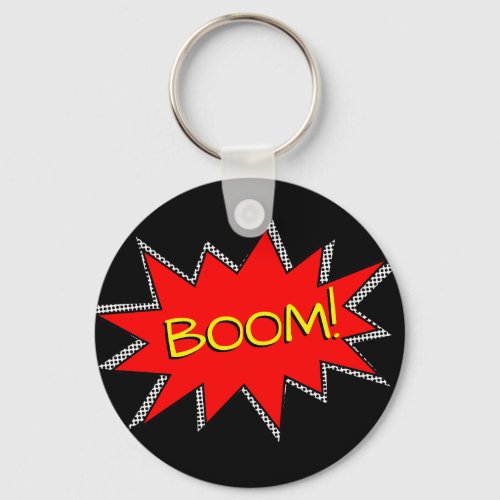 Custom Superhero Bomb Boom Sound Effect Template Keychain