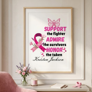 Custom support the fighter breast cancer awareness poster