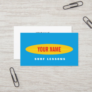 Custom surf instructor business card template