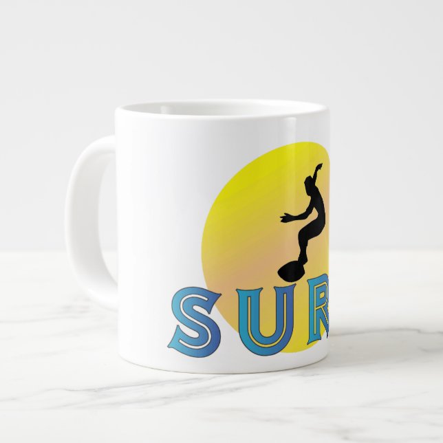 custom surf jumbo giant coffee mug (Front Left)
