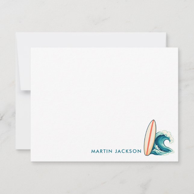 Custom Surfboard Note Card (Front)