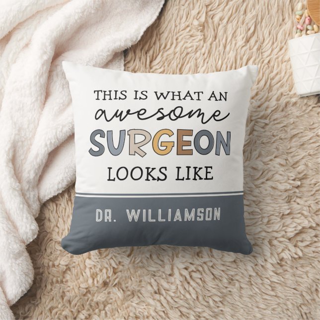 Custom Surgeon Funny Awesome Surgeon Gifts Throw Pillow (Blanket)