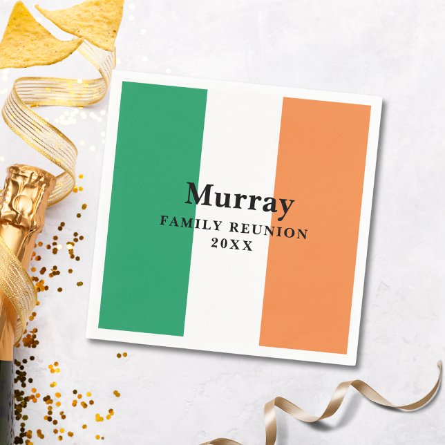 Custom Surname Irish Family Reunion Paper Plate Napkins (Creator Uploaded)