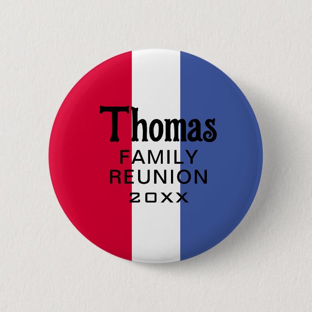 Custom Surname Name Reunion Button (Front)