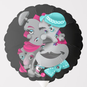 Custom Surreal Puzzle Faces Gift Balloon