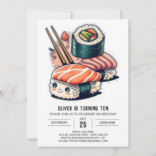 Custom Sushi Night Birthday Invitation