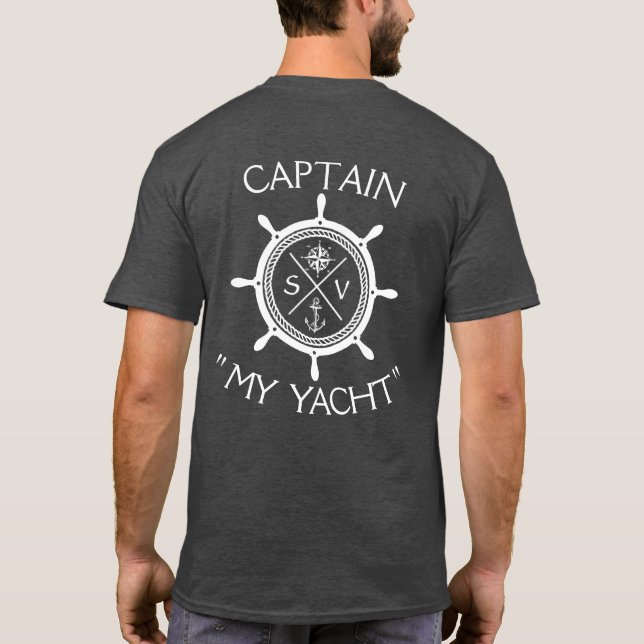 Custom SV Sailing Vessel Logo "Your Name Here" T-S T-Shirt (Back)