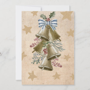 Custom Swag with Jingle Bells Christmas Greeting Holiday Card