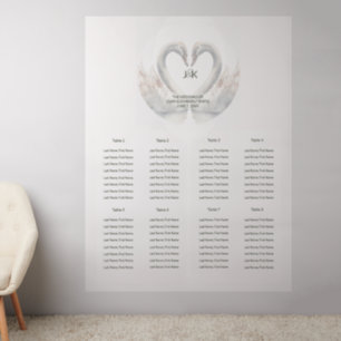 Custom Swan Wedding Seating Chart Wall Decal