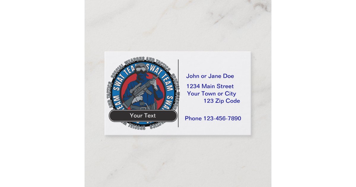 Custom SWAT Team Business Card | Zazzle