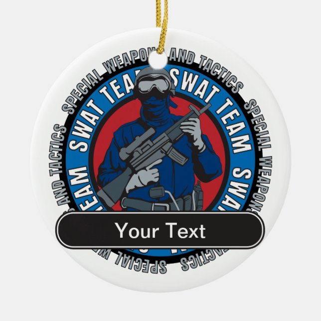 Custom SWAT Team Ceramic Ornament (Front)