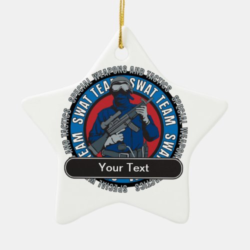 Custom SWAT Team Ceramic Ornament