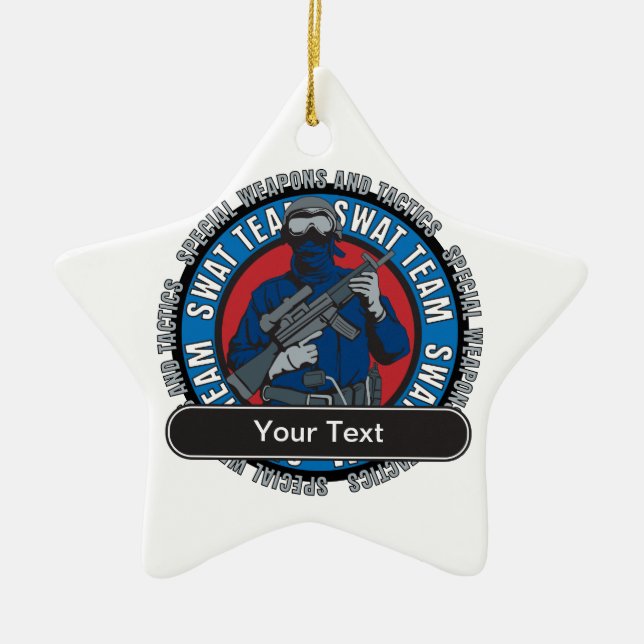 Custom SWAT Team Ceramic Ornament (Front)