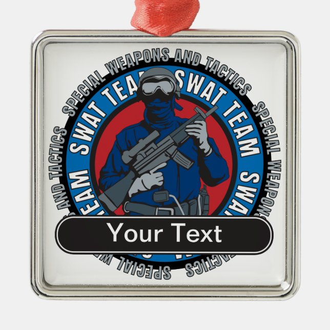 Custom SWAT Team Metal Ornament (Front)