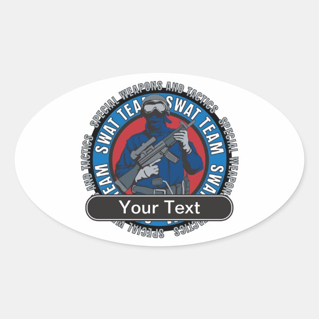 Custom SWAT Team Oval Sticker (Front)