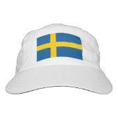 Custom Swedish flag knit and woven sports hats (Front)