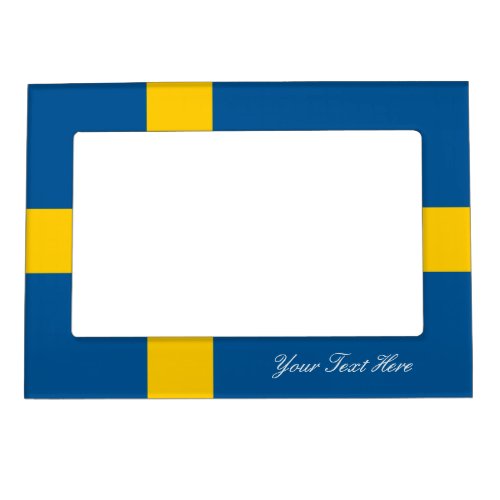 Custom Swedish flag of Sweden magnetic photo frame