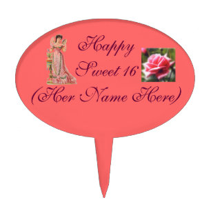 CUSTOM SWEET 16 CAKE TOPPERS - PRETTY PINK GIFTS
