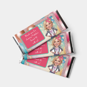 Custom Sweet 16 Caricature in denims Hershey Bar Favors