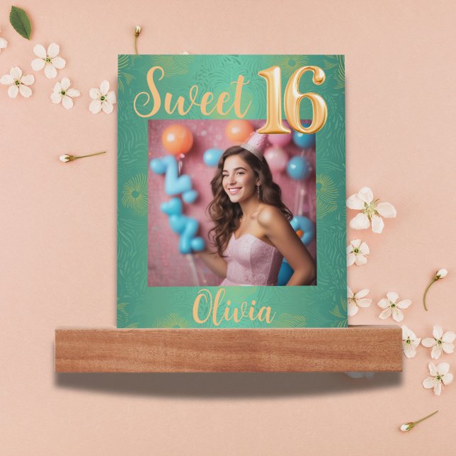 Custom Sweet 16 Girl Birthday Photo Print Picture Ledge (Creator Uploaded)