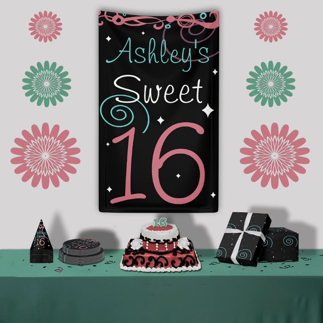 Custom Sweet 16 Photo Backdrop Banner (Creator Uploaded)