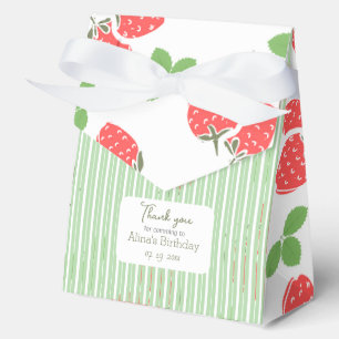Custom sweet colorful strawberry Stripes green Favor Boxes