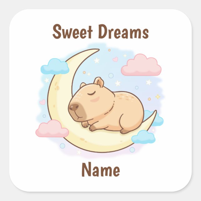 Custom Sweet Dreams Capybara Sticker (Front)