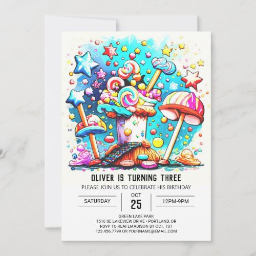 Custom Sweet Lollipop Birthday Invitation