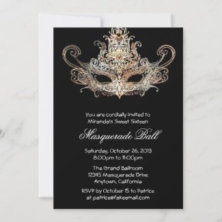 Custom Sweet Sixteen Masquerade Ball Invitations